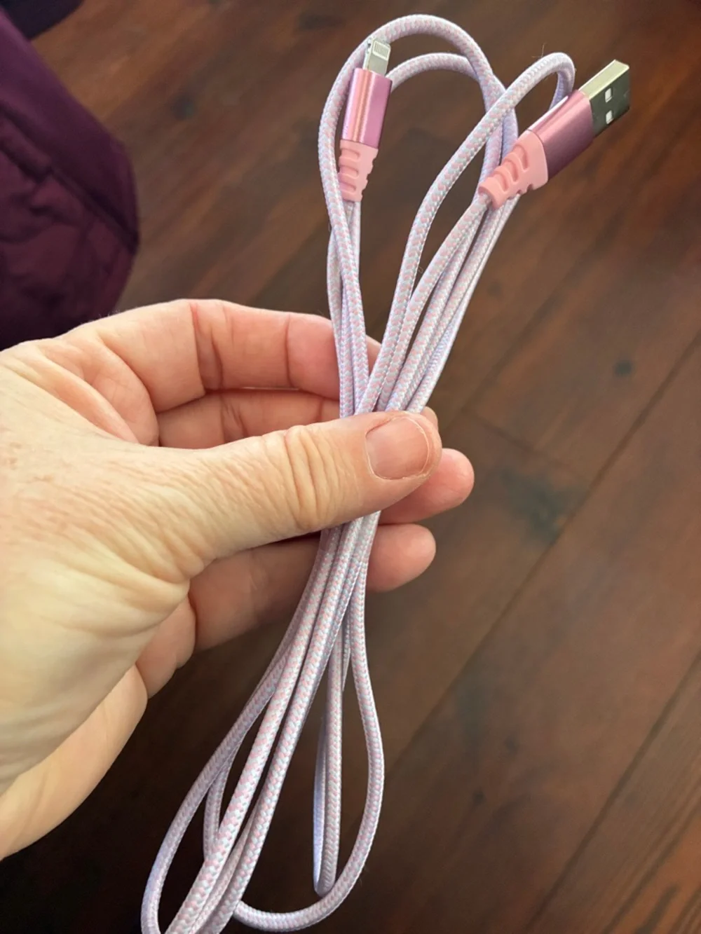 Braided USB Charging Cables - Pastel Blue, Pink, Lavender